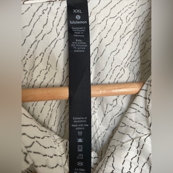 New$98 Lululemon Men’s Collar Button Front Down To The Wire Shirt XXL - Picture 4 of 7